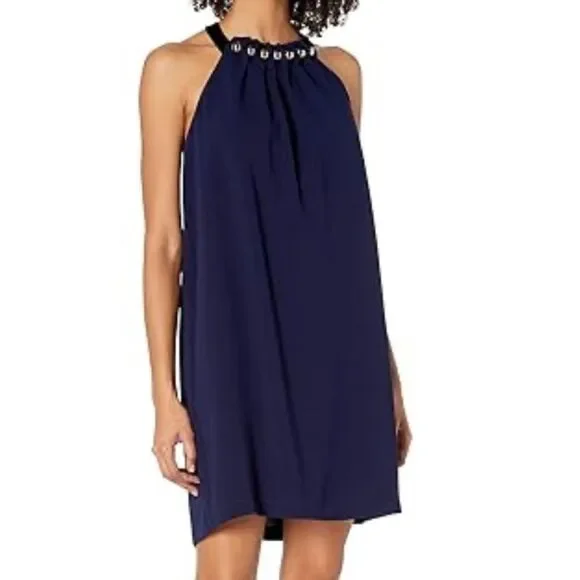 BCBGMaxAzria | Dresses | Bcbg Maxazria Woven Studded Cocktaildress Imperial  Blue | Poshmark